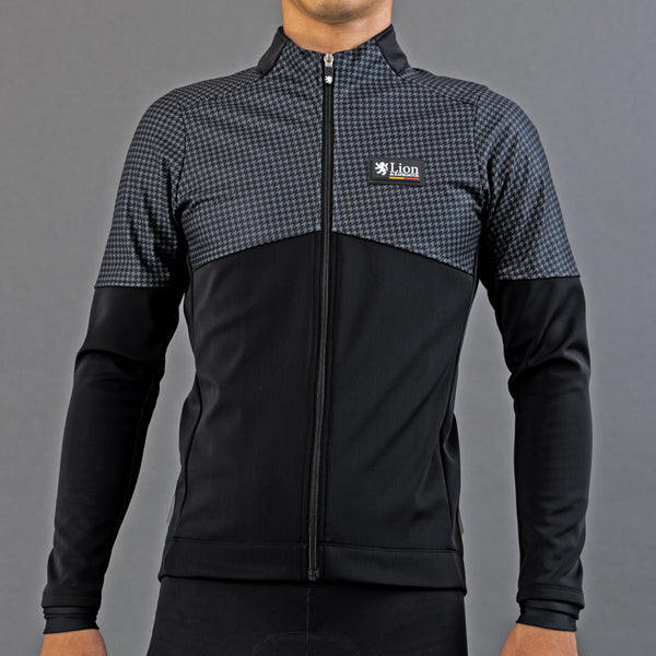 Windproof jacket houndstooth