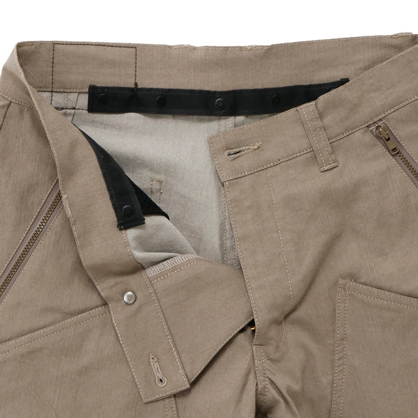 Cotton blend cropped pants with belt hem