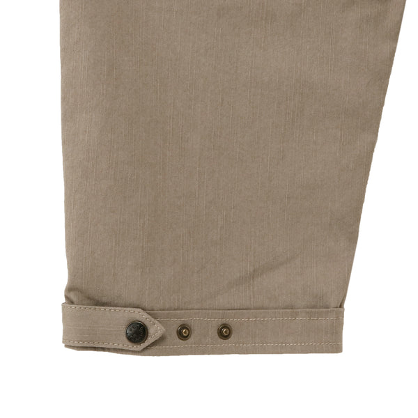 Cotton blend cropped pants with belt hem