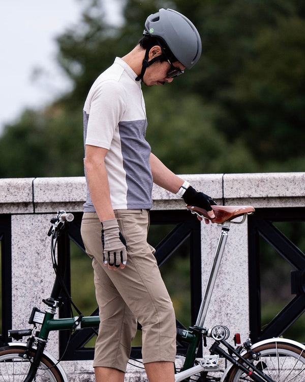 半袖リネン風コンビジャージ