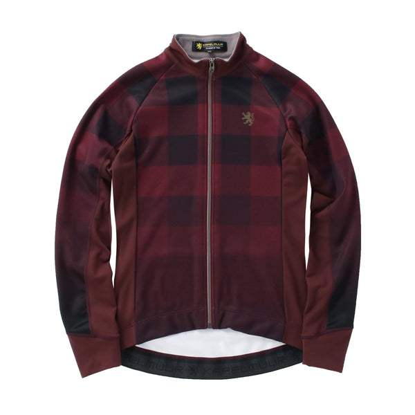 Ladies Thermo Jacket Buffalo Check Burgundy