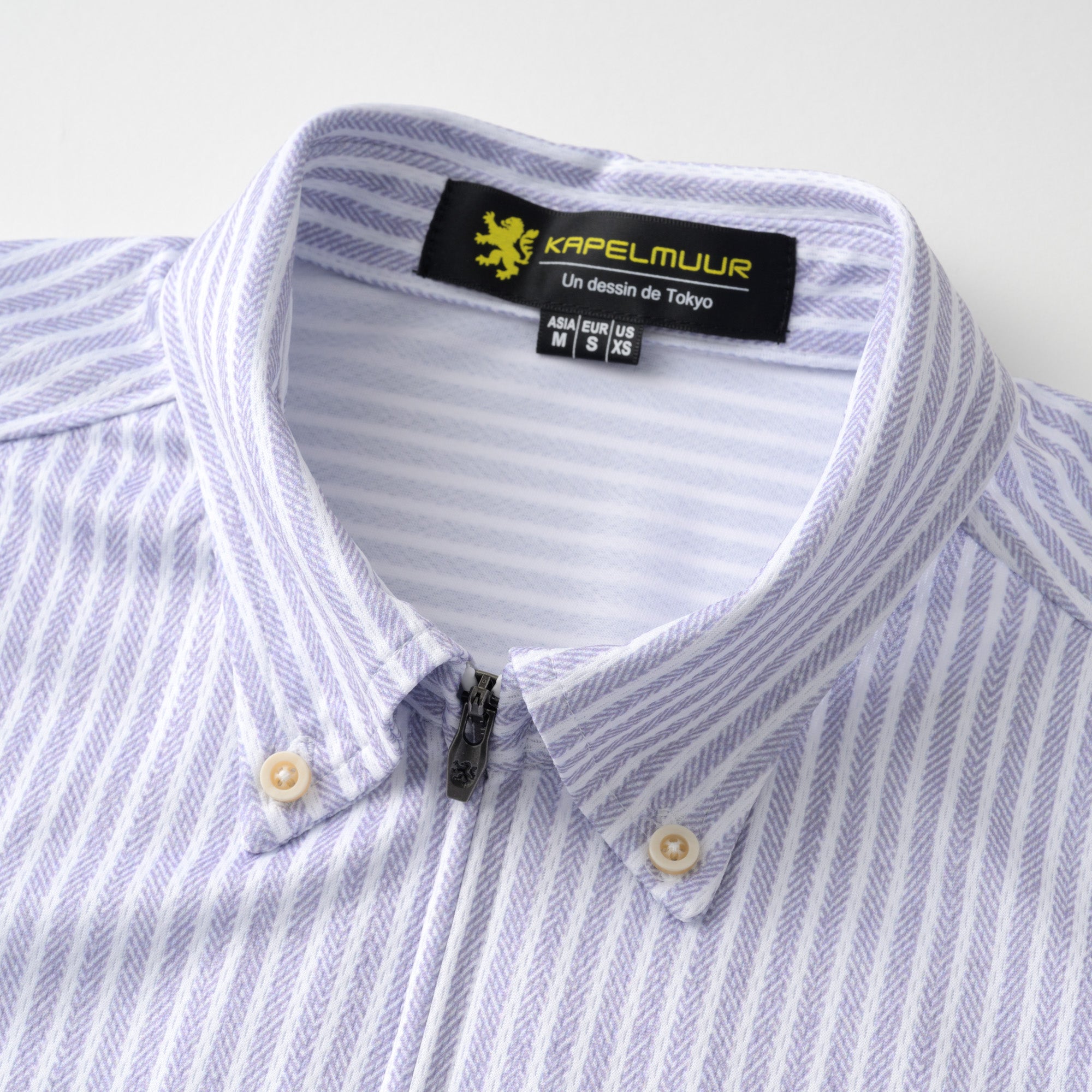 【直営店限定】長袖シャツジャージ　ヘリンボーンストライプ