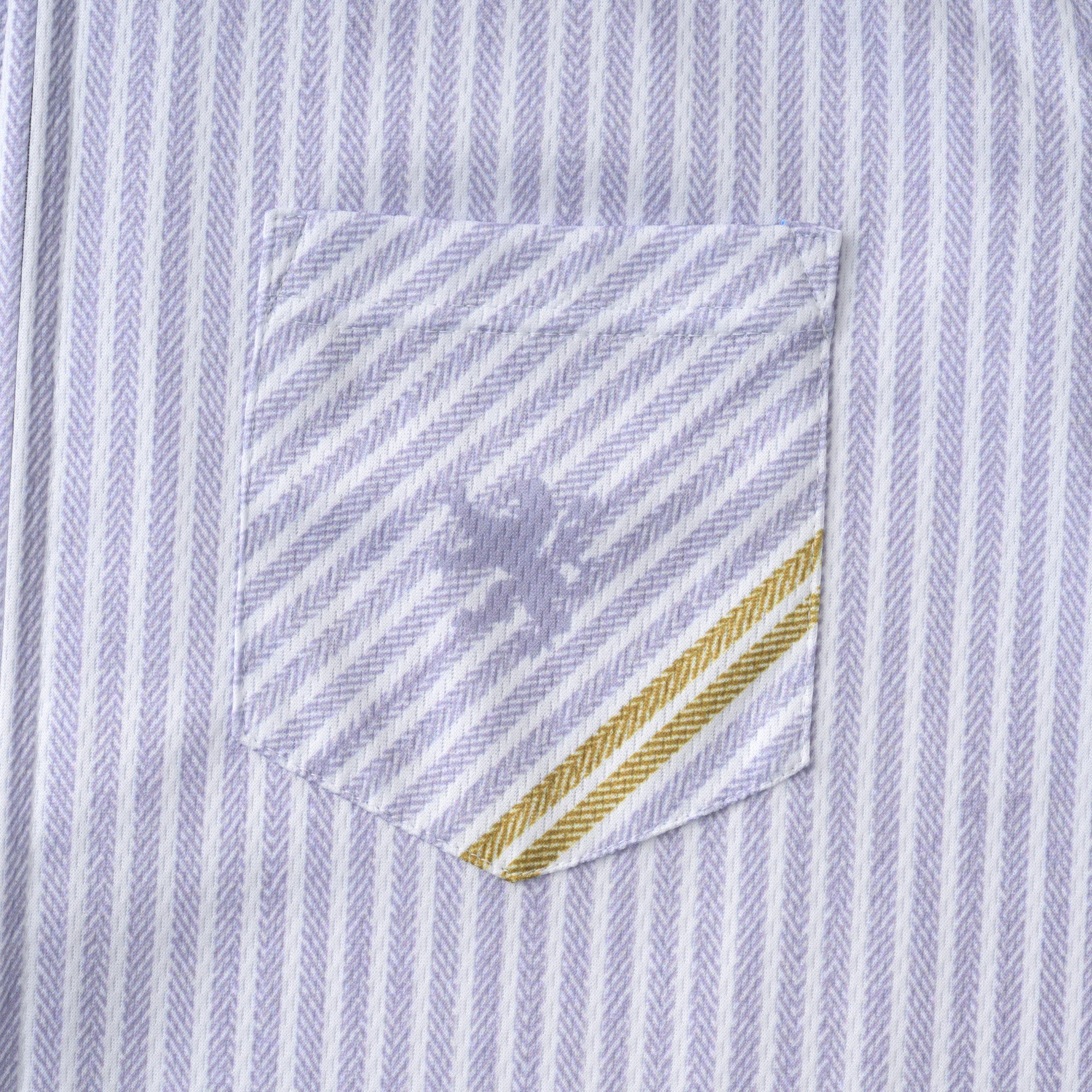 【直営店限定】長袖シャツジャージ　ヘリンボーンストライプ