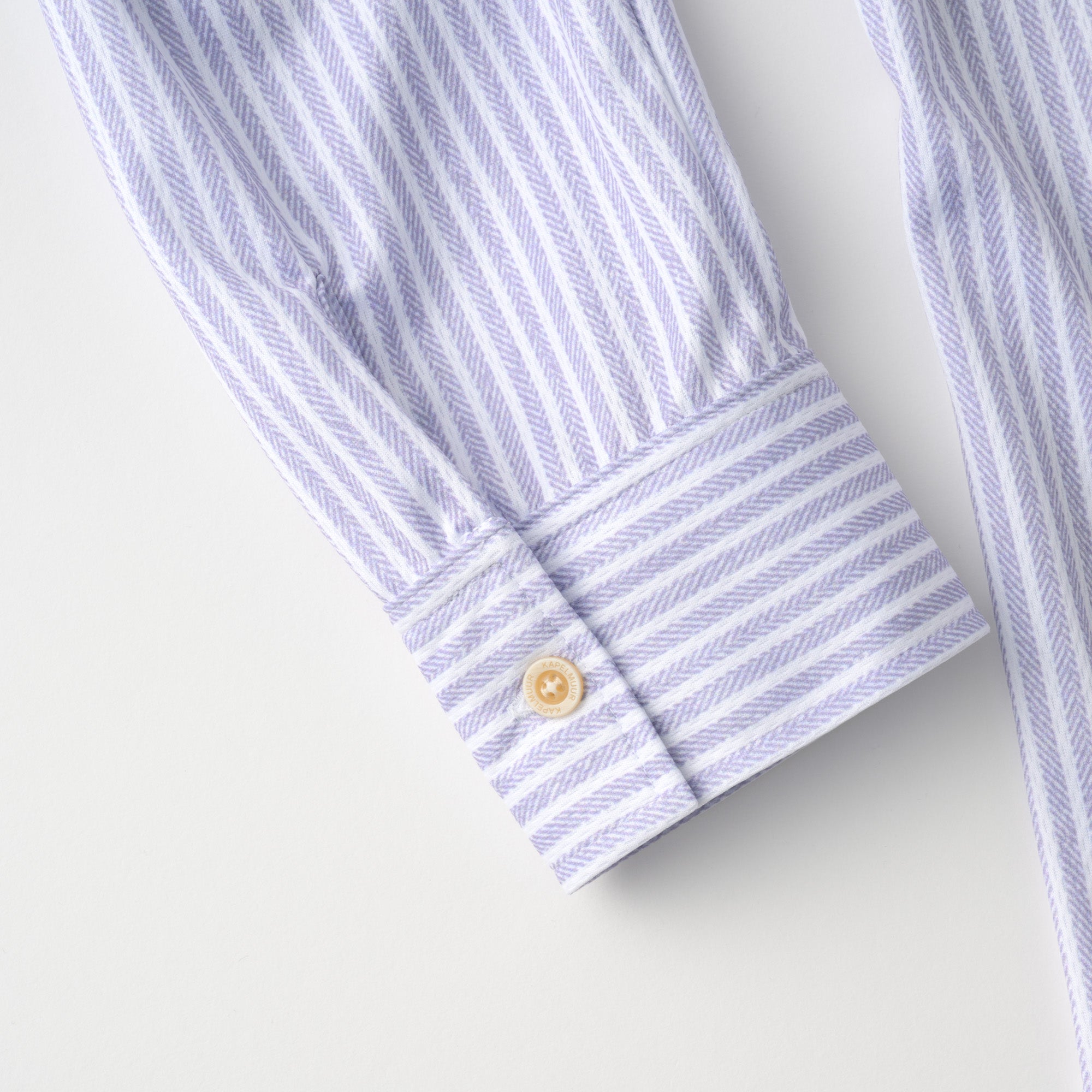 【直営店限定】長袖シャツジャージ　ヘリンボーンストライプ