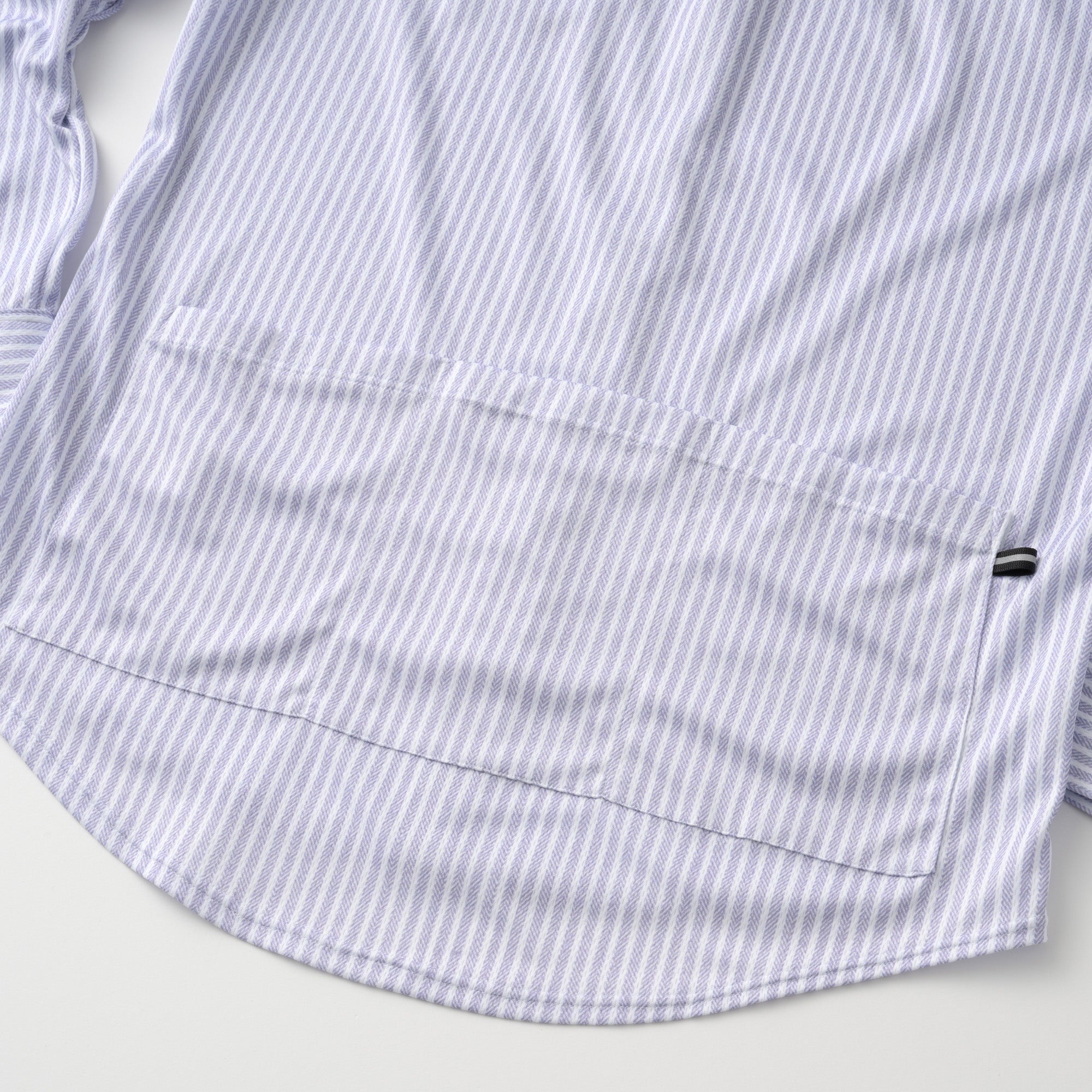 【直営店限定】長袖シャツジャージ　ヘリンボーンストライプ