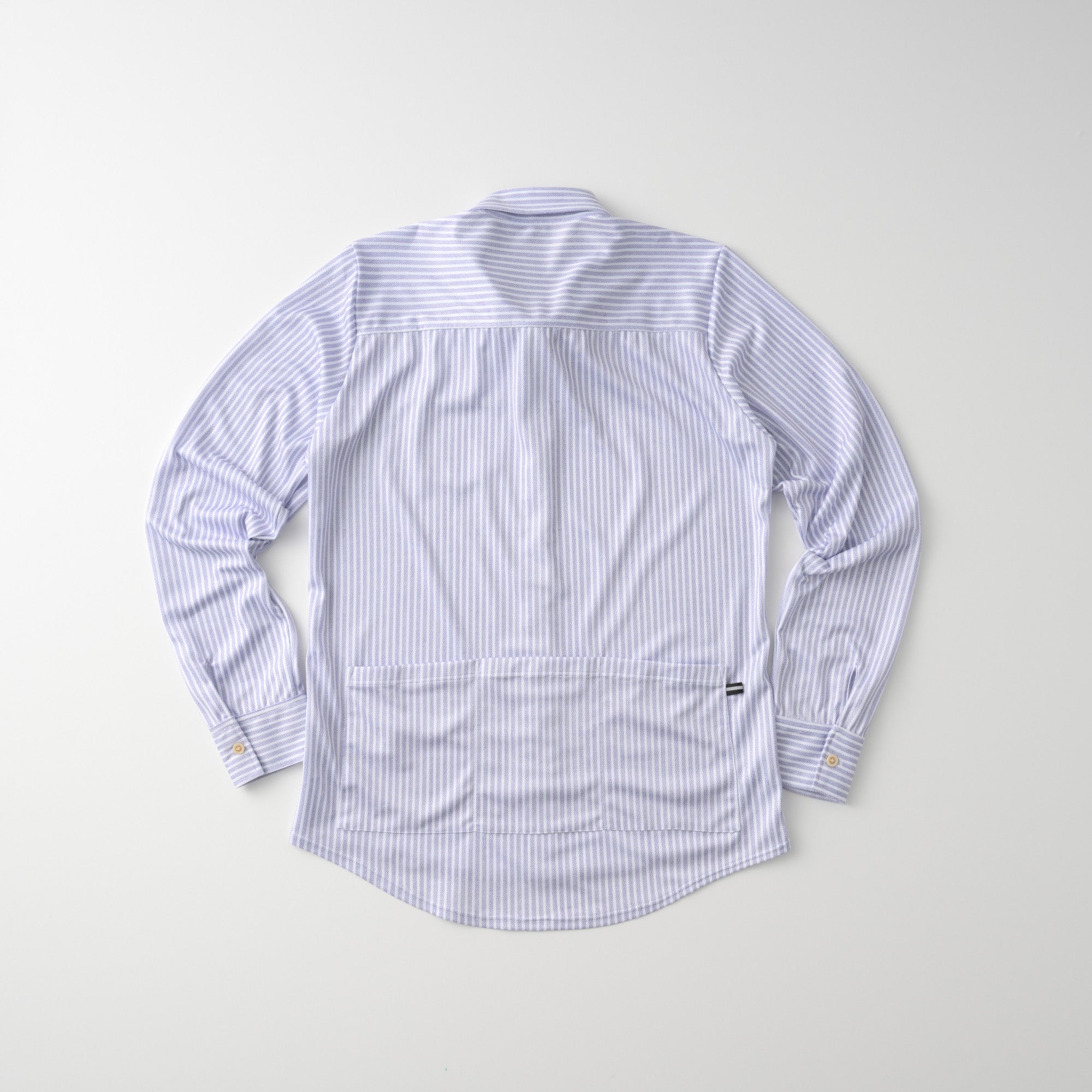 【直営店限定】長袖シャツジャージ　ヘリンボーンストライプ