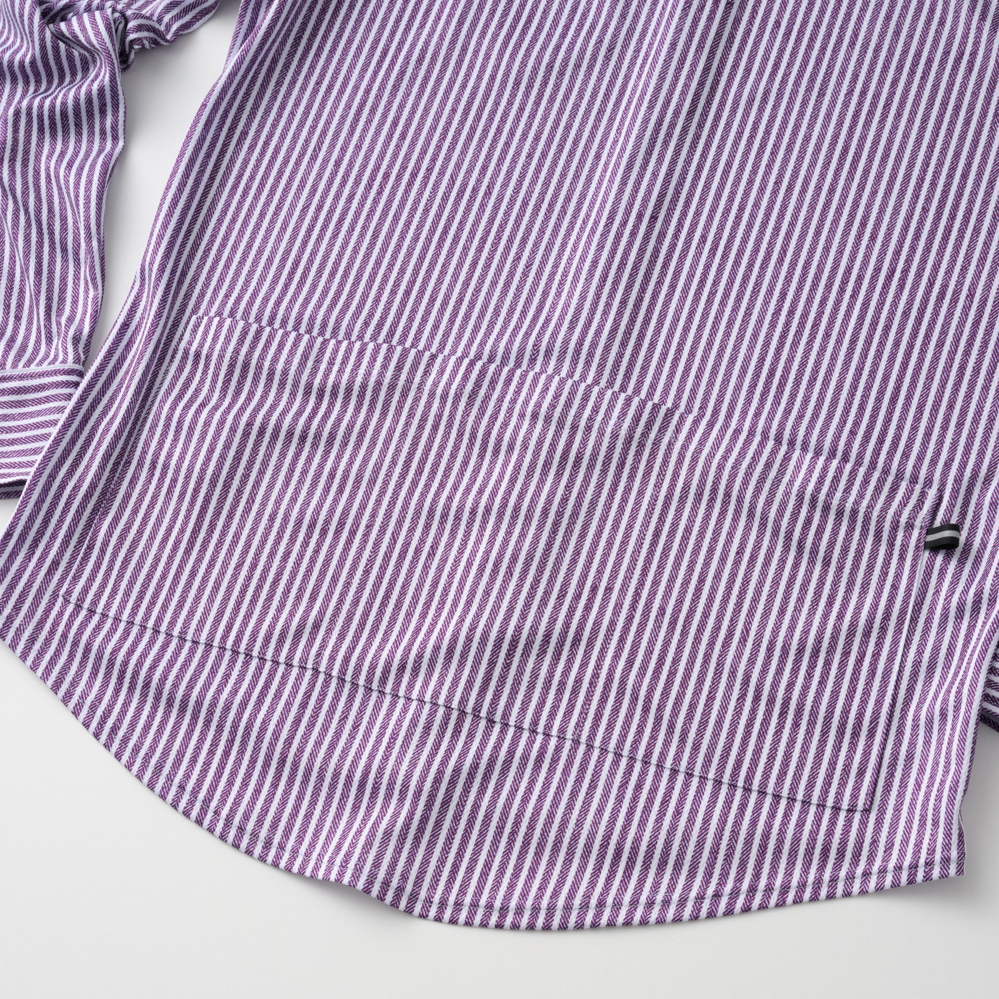 【直営店限定】長袖シャツジャージ　ヘリンボーンストライプ