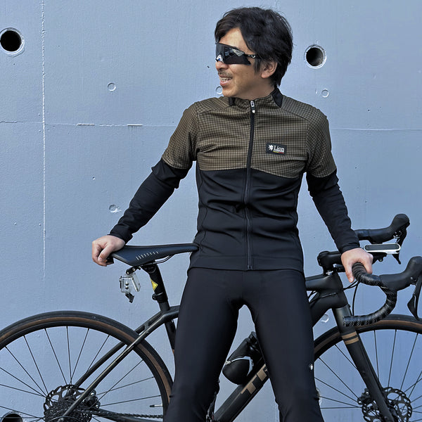 Windproof jacket houndstooth